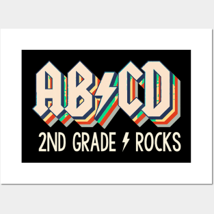 2Nd Grade ABCD Rocks Funny Back O School For Eacher Kids Posters and Art